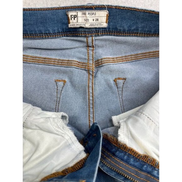 Free People High Rise Stretch Skinny Jeans Light Blue Wash Size 28 - Picture 11 of 12
